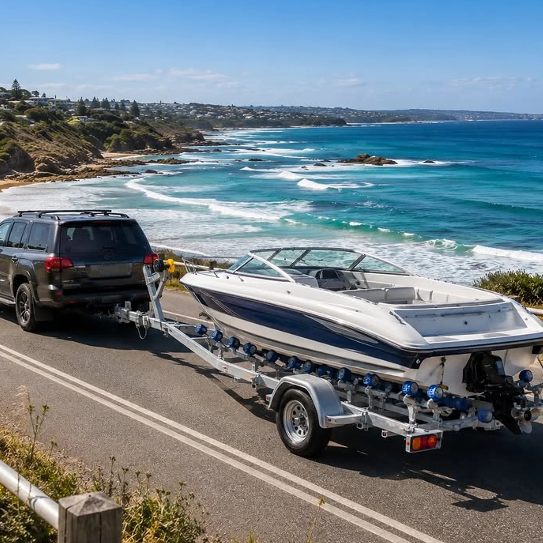 boat trailer on clear ground