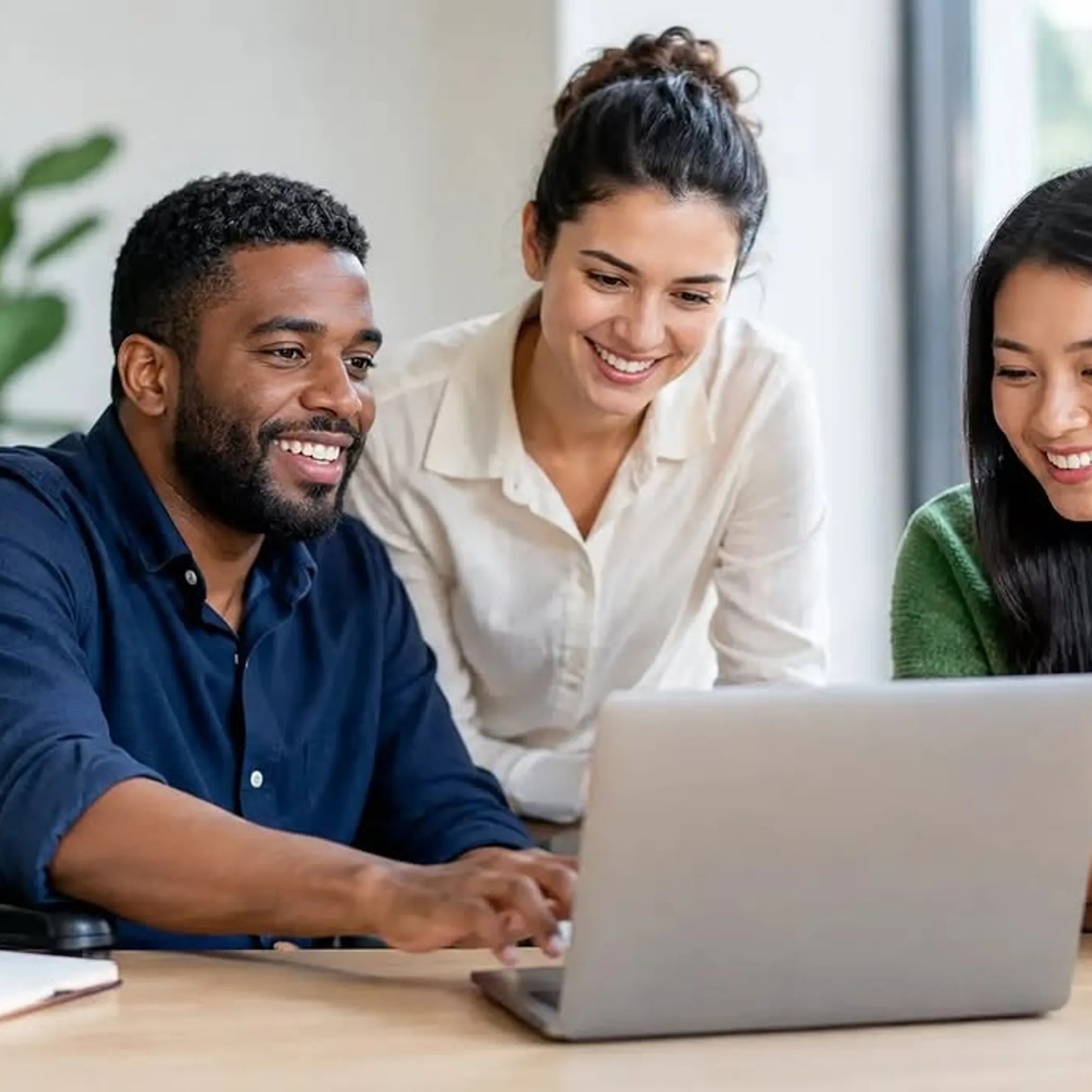 diverse people using a digital service